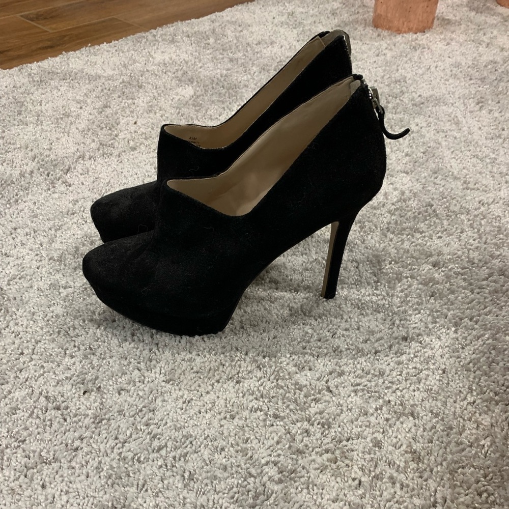 Black Suede platform heels 8.5